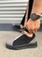 JY007 Alba Lastikli Günlük Erkek Sneaker - Süet Gri Siyah 3
