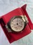 Full Rose Gold Kalın Kasalı Küçük Rakamlı Çizgili Unisex Kol Saati 4