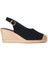 Gerçek Elişi Siyah Arkadan Bantlı Topuğu Açık Burnu Hasırlı Keten Espadril Dolgu Topuk Handmade 1