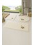 3'lü Krem Özel Tasarım Jel Kaymaz Taban Post Peluş Banyo Paspas Takımı (60X100-60X50-50X50 (Oval) 1