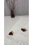3'lü Krem Özel Tasarım Jel Kaymaz Taban Post Peluş Banyo Paspas Takımı (60X100-60X50-50X50 (Oval) 4
