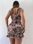 Desenli Askılı Mini Elbise 3
