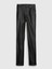 Kadın Siyah High Rise Suni Vegan Deri Vintage Slim Jean Pantolon 6