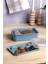 Çizgili 5 Bölmeli Beslenme Kutusu Çatal Kaşıklı Şeffaf Kapaklı Sızdırmaz Lunch Box Okul Ofis (1 Adet) 1