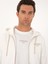 Erkek Ekru Regular Fit %100 Pamuk Tam Fermuarlı Kapüşonlu Sweatshirt 50302481-VR019 2