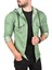 Kapüşonlu Cepli Slim Fit Likralı Kot Gömlek 2300396 2