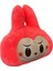 Labubu Peluş Dekoratif Yastık, Uyku Arkadaşı Labubu Peluş Oyuncak 35 cm Fosfor Pembe 3