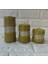 - 3 Adet Taşlı Dekoratif Mum Gold Sptgl 1