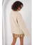 Fermuarlı Oversize Peluş Krem Kadın Ceket 55446 5