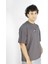 Fingard | Gri Renk Baskılı Erkek T-Shirt | Oversize 3