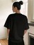 Kadın Siyah Classical Ön Baskılı Oversize T-Shirt 2