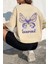 Unisex Butterfly & Letter Graphic Baskılı Tasarım T-Shirt 1