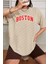Unisex Boston Baskılı Tasarım T-Shirt 1
