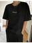 Kadın Siyah Classical Ön Baskılı Oversize T-Shirt 5