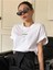 Kadın Beyaz Classical Ön Baskılı Oversize T-Shirt 1