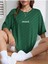 Kadın Yeşil Classical Ön Baskılı Oversize T-Shirt 1