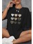 Unisex Kalp Baskılı Tasarım Tshirt 1