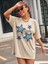Unisex Pamuklu Eternal Light Ön Baskı Tasarım Kısa Kol Tshirt 1