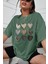 Unisex Kalp Baskılı Tasarım Tshirt 1