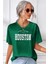 Unisex Houston Baskılı Tasarım T-Shirt 1
