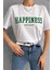 Unisex Happiness Baskılı Tasarım Tshirt 2