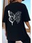 Unisex Drawing Butterflies Tasarım Kısa Kol T-Shirt 1