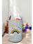Unisex Gökkuşağı Desenli Bebek Çocuk Odası Düzenleyici Saklama Kutusu Oyuncak Kirli Sepeti 40X35 cm 1