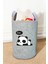 Unisex Panda Desenli Bebek Çocuk Odası Düzenleyici Saklama Kutusu Oyuncak Kirli Sepeti 40X35 cm 1