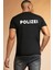 Unisex Polizei Baskılı Kısa Kol T-Shirt 1