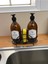 Standlı Bulaşık Deterjanı-Sıvı Sabunluk Etiketli 500 ml Cam Amber Sabunluk Seti 1