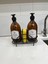 Standlı Bulaşık Deterjanı-Sıvı Sabunluk Etiketli 500 ml Cam Amber Sabunluk Seti 4