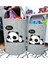 Unisex Gri Panda Büyük ve Orta Boy Bebek Çocuk Odası Oyuncak Çamaşır Sepeti 1