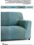 Lastikli Esnek ve Yıkanabilir 2 Kişilik Koltuk Örtüsü Çekyat Kanepe Kılıfı - Turkuaz 4