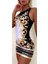 Kadın Sıfır Kollu Bisiklet Yaka Dijital Baskı Dalgıç Mini Elbise 3