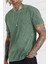 Erkek Petrol Yeşili Regular Asit Yıkamalı Eskitme Efektli Boyalı T-Shirt 1