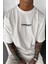 Erkek Ekru Beyaz Different Oversize Fit Bol Geniş Kalıp Salaş Kesim T-Shirt 2
