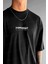 Erkek Siyah Different Oversize Fit Bol Geniş Kalıp Salaş Kesim T-Shirt 1