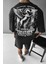 Erkek Siyah Creatures Oversize Fit Bol Geniş Kalıp Salaş Kesim T-Shirt 1