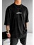 Erkek Siyah Creatures Oversize Fit Bol Geniş Kalıp Salaş Kesim T-Shirt 2
