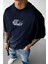 Erkek Lacivert Earth Oversize Fit Bol Geniş Kalıp Salaş Kesim T-Shirt 1