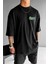 Erkek Siyah Bonsai Oversize Fit Bol Geniş Kalıp Salaş Kesim T-Shirt 2