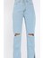Yırtmaçlı Kadın Jean Kot Pantolon P-00017796 4