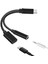 Tip C - 3.5mm Şarj Ses Adaptörü 2 In 1 USB C Splitter Kulaklık Aux Ses Kablosu Huawei Akıllı Telefon Splitter Için (Yurt Dışından) 1