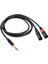 Jack 6.35MM 1/4 Trs Stereo Çift Xlr Erkek Ses Kablosu Uzatma Kablosu Y Ayırıcı Ses Kablosu 100CM (Yurt Dışından) 1