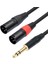 Jack 6.35MM 1/4 Trs Stereo Çift Xlr Erkek Ses Kablosu Uzatma Kablosu Y Ayırıcı Ses Kablosu 100CM (Yurt Dışından) 4