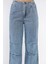 Kadın Bel ve Paça Lastikli Yüksek Bel Jean Kot Pantolon P-00017756 4