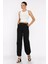 Kadın Bel ve Paça Lastikli Yüksek Bel Jean Kot Pantolon P-00017756 1