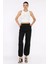 Kadın Bel ve Paça Lastikli Yüksek Bel Jean Kot Pantolon P-00017756 2