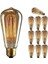 10 Adet 4 Watt Amber Işık Kaliteli Rustik Ampul, 300 Lümen 4 Watt 25000K Amber Işık LED Rustik Ampul 5