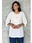Kadın Nakışlı Keten Bluz P-00017693 2